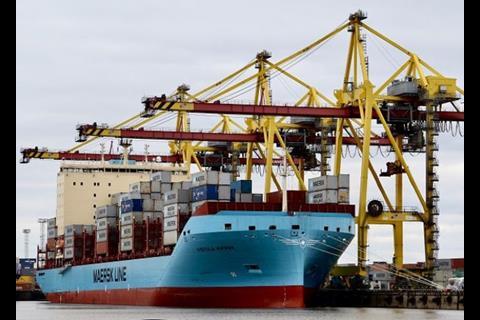 The 2,100 teu newbuilding will join 3,596 teu Vistula Maersk (pictured) in service in Maersk-owned Sealand Europe’s feeder connection between Northern Europe and Gulf of Bothnia ports.